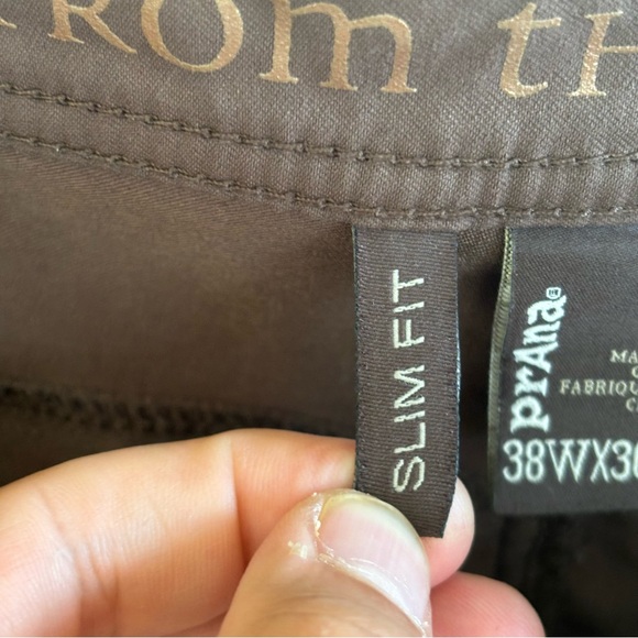 Prana Brown Slim Fit Stretch Outdoor Hiking Chino Pants Mens 38x29 (Tag 30) - Picture 8 of 10